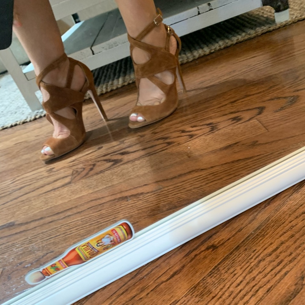 Zara brown suede heels